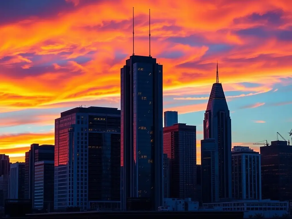 A professional photograph of the Phoenix skyline at sunset, showcasing the vibrant city lights and modern architecture, symbolizing Spargo Law's presence in the heart of the Phoenix Metropolitan Area.